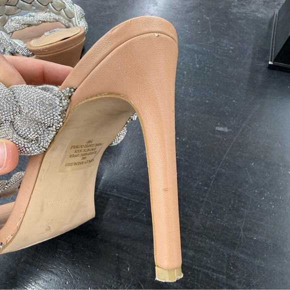 Steve Madden Size 9 Silver Braided Heels - Picture 10 of 11
